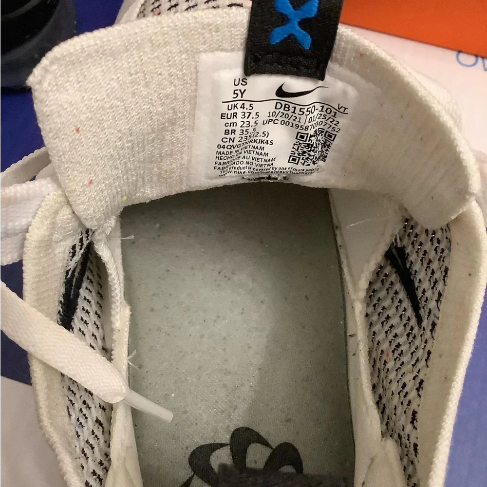 Nike Vapormax 2021 Flyknit White Photo Blue Kids 5y - Picture 10 of 11
